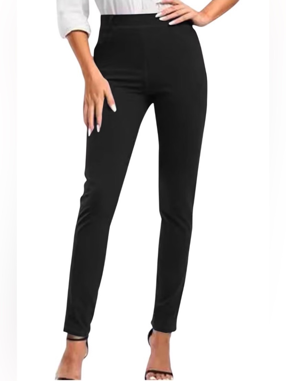 Dalia Pull-On Dress Pants Size 10 Slim Fit Skinny Black Workwear Stretch